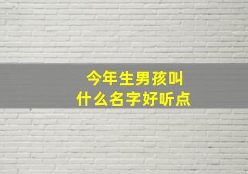 今年生男孩叫什么名字好听点