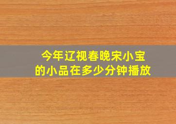 今年辽视春晚宋小宝的小品在多少分钟播放