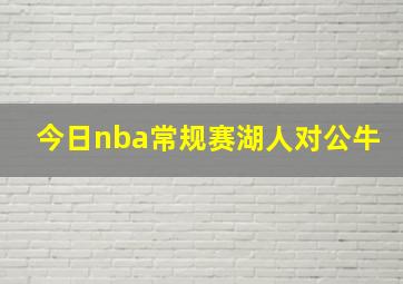 今日nba常规赛湖人对公牛