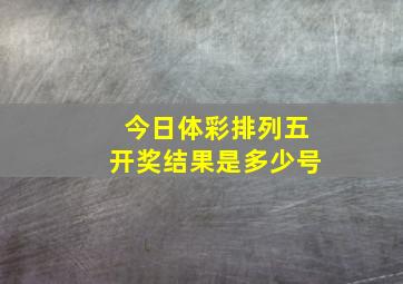 今日体彩排列五开奖结果是多少号