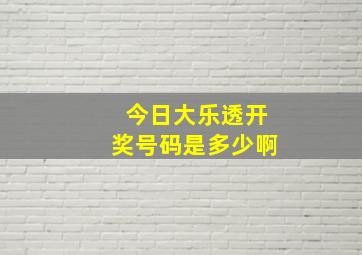 今日大乐透开奖号码是多少啊