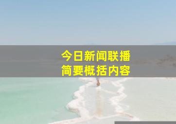 今日新闻联播简要概括内容