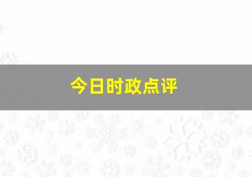 今日时政点评