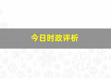 今日时政评析