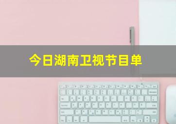 今日湖南卫视节目单