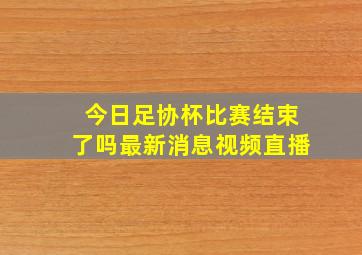 今日足协杯比赛结束了吗最新消息视频直播