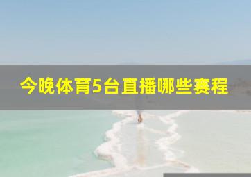 今晚体育5台直播哪些赛程