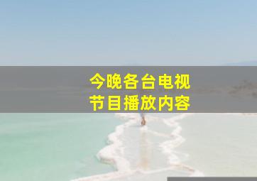 今晚各台电视节目播放内容