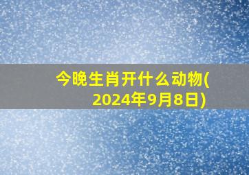 今晚生肖开什么动物(2024年9月8日)