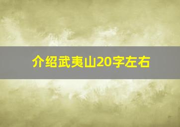 介绍武夷山20字左右