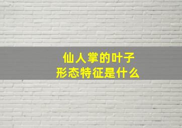 仙人掌的叶子形态特征是什么