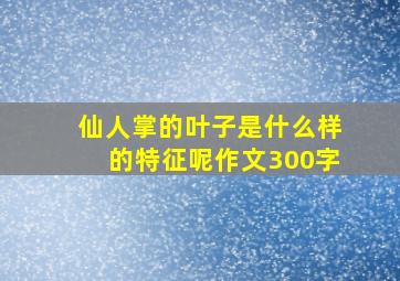 仙人掌的叶子是什么样的特征呢作文300字