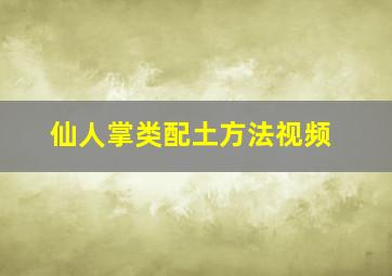 仙人掌类配土方法视频