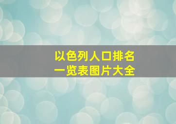 以色列人口排名一览表图片大全