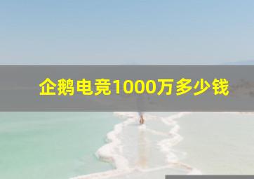 企鹅电竞1000万多少钱