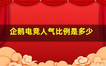 企鹅电竞人气比例是多少