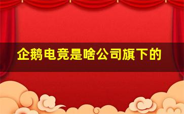 企鹅电竞是啥公司旗下的