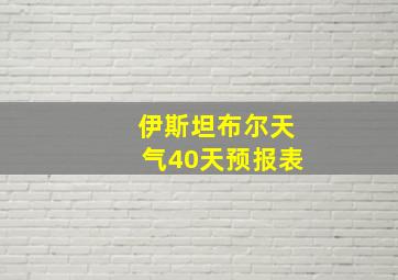 伊斯坦布尔天气40天预报表