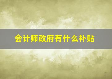 会计师政府有什么补贴