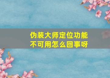 伪装大师定位功能不可用怎么回事呀