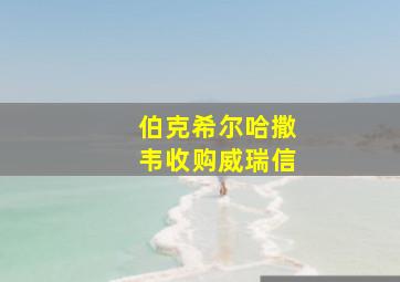 伯克希尔哈撒韦收购威瑞信