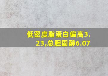 低密度脂蛋白偏高3.23,总胆固醇6.07