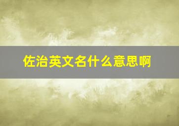 佐治英文名什么意思啊