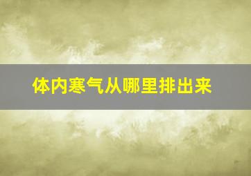 体内寒气从哪里排出来