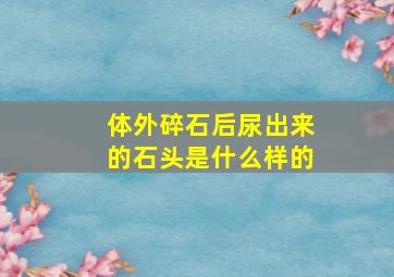 体外碎石后尿出来的石头是什么样的