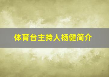 体育台主持人杨健简介