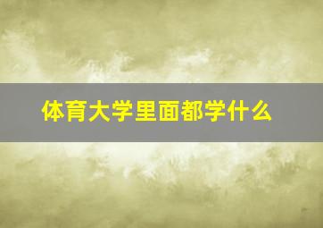 体育大学里面都学什么