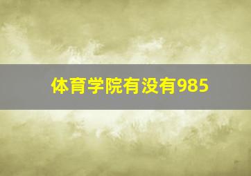 体育学院有没有985