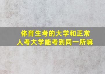 体育生考的大学和正常人考大学能考到同一所嘛