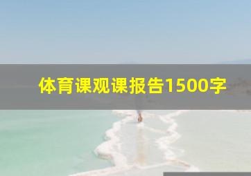 体育课观课报告1500字