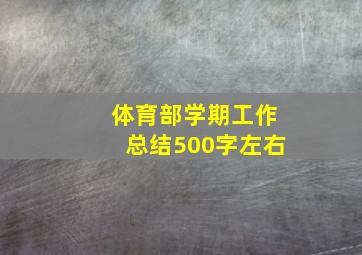 体育部学期工作总结500字左右