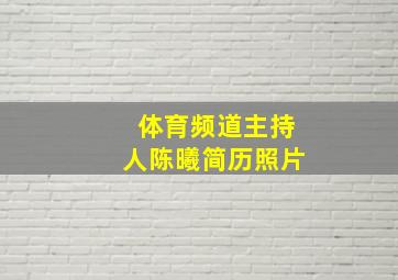 体育频道主持人陈曦简历照片