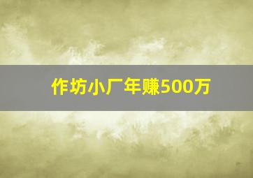 作坊小厂年赚500万