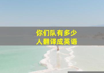 你们队有多少人翻译成英语