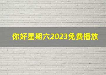 你好星期六2023免费播放