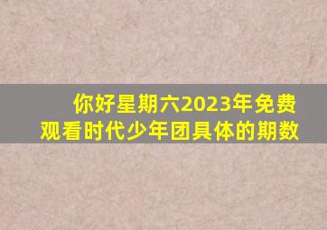 你好星期六2023年免费观看时代少年团具体的期数