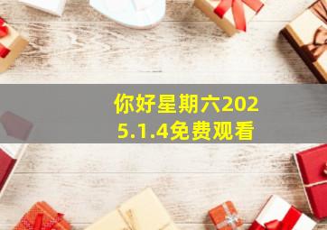 你好星期六2025.1.4免费观看