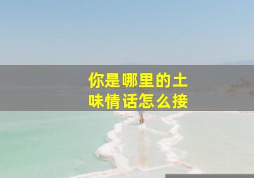 你是哪里的土味情话怎么接