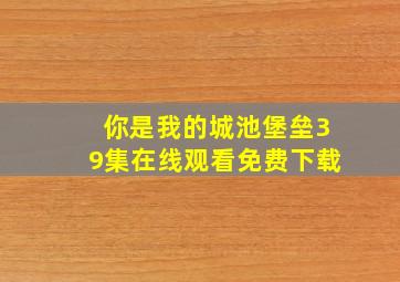 你是我的城池堡垒39集在线观看免费下载