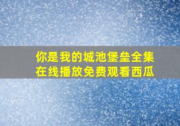 你是我的城池堡垒全集在线播放免费观看西瓜