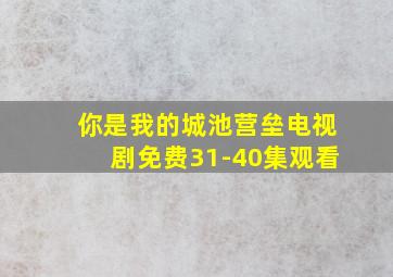 你是我的城池营垒电视剧免费31-40集观看