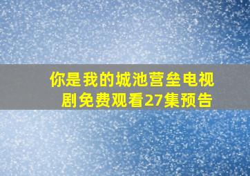 你是我的城池营垒电视剧免费观看27集预告