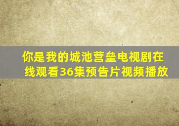 你是我的城池营垒电视剧在线观看36集预告片视频播放