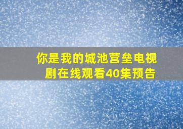 你是我的城池营垒电视剧在线观看40集预告