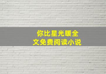 你比星光暖全文免费阅读小说