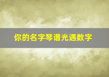 你的名字琴谱光遇数字